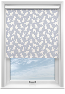 Curious Cats, Blue - Roller Blind